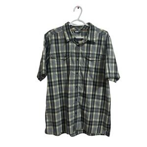 Classic The North Face Short Sleeve Plaid Snap Button Down Shirt
